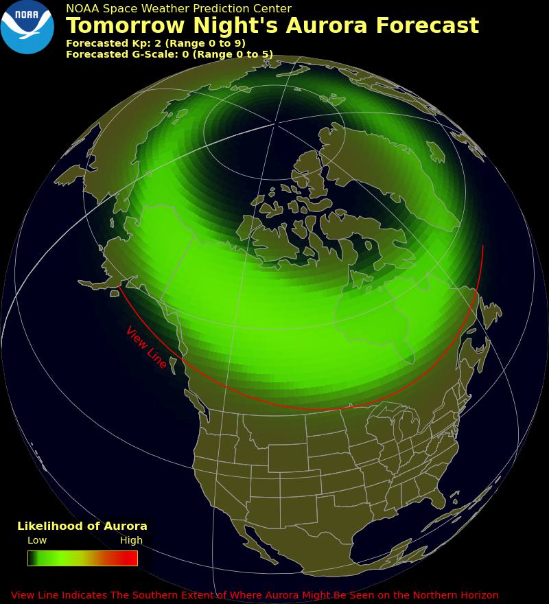 Northern lights forcast to morrow