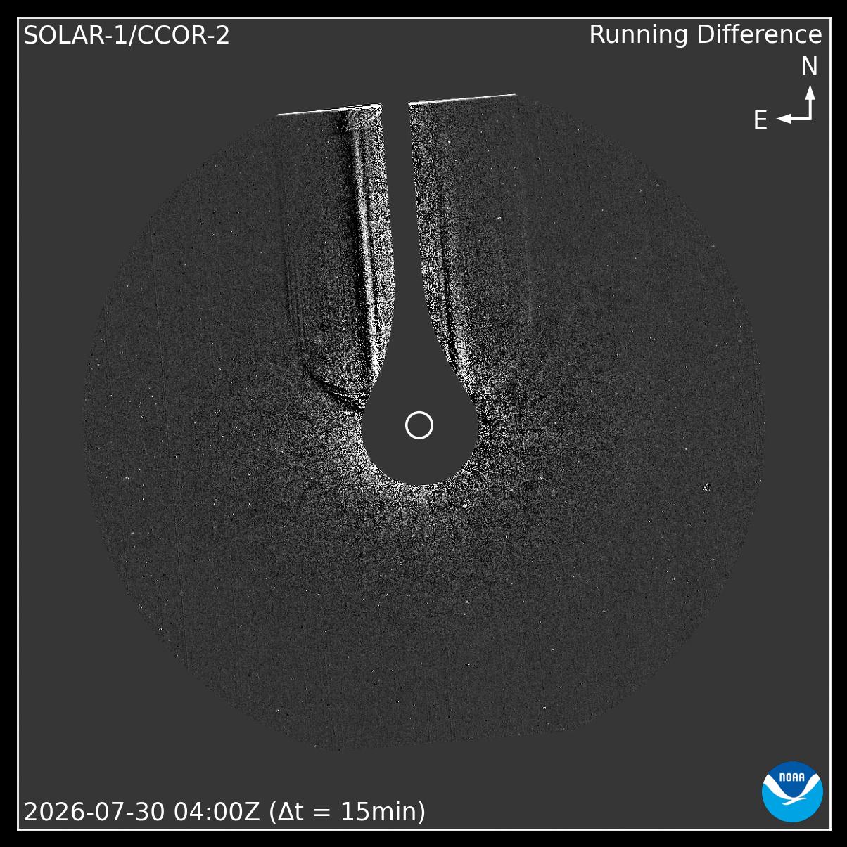 SOLAR-1 CCOR-2 - Running Difference Imagery