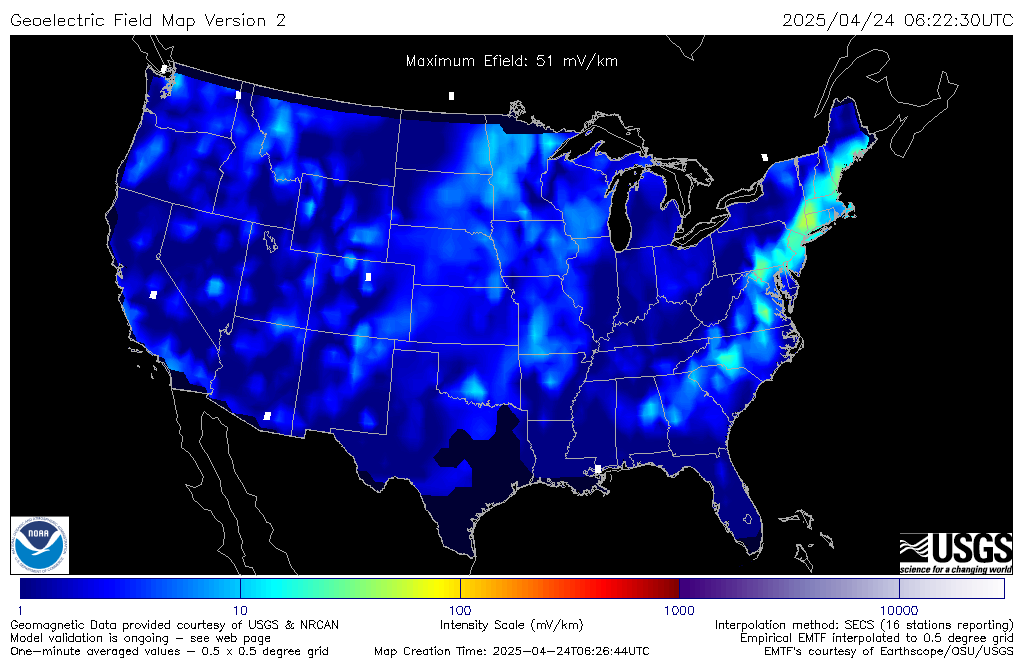 Geoelectric E Field 1- minute Image