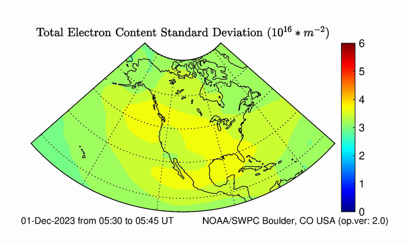 North American Total Electron Content Error Image
