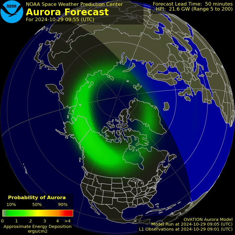 Current Northern hemispheric power input map