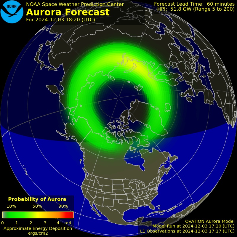 Current Northern hemispheric power input map