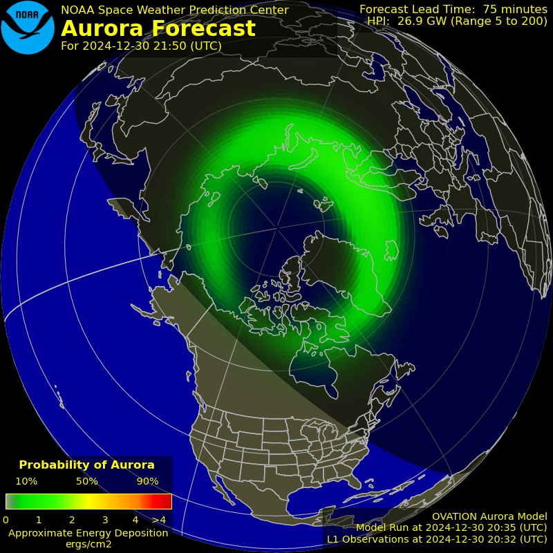 Current Northern hemispheric power input map