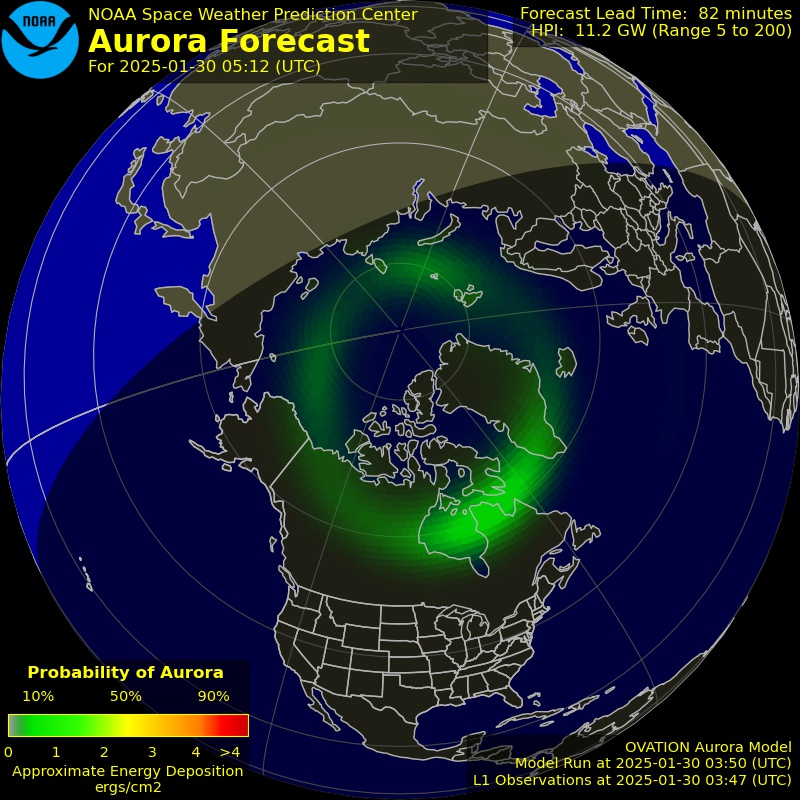 Current Northern hemispheric power input map