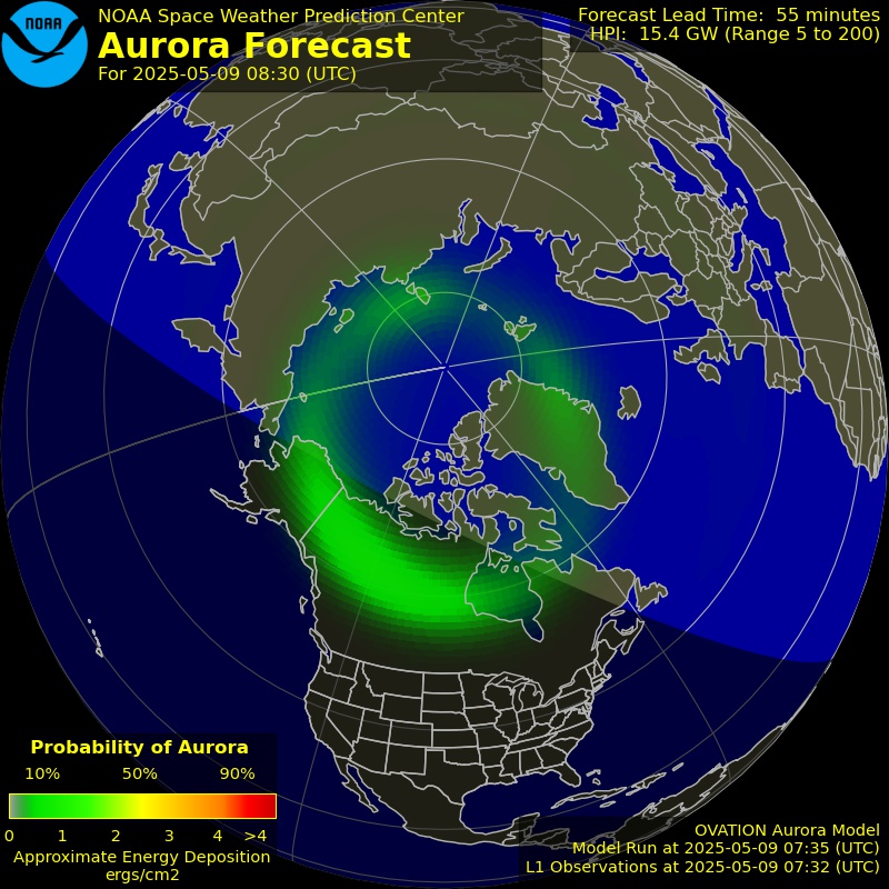 Current Northern hemispheric power input map
