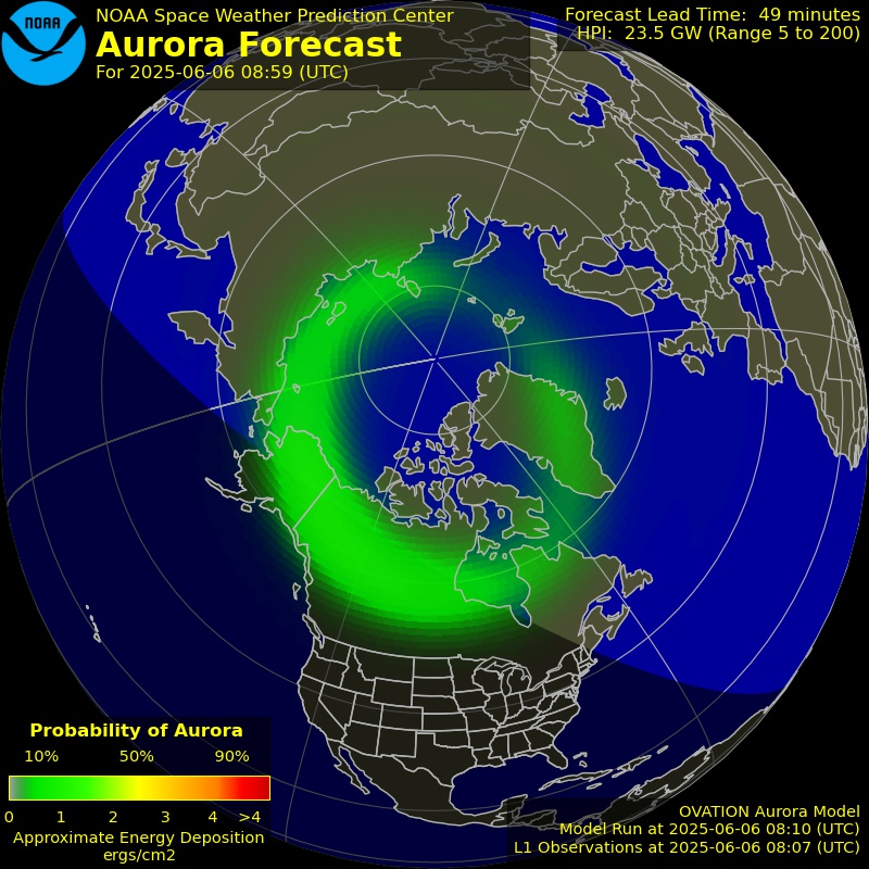 Current Northern hemispheric power input map