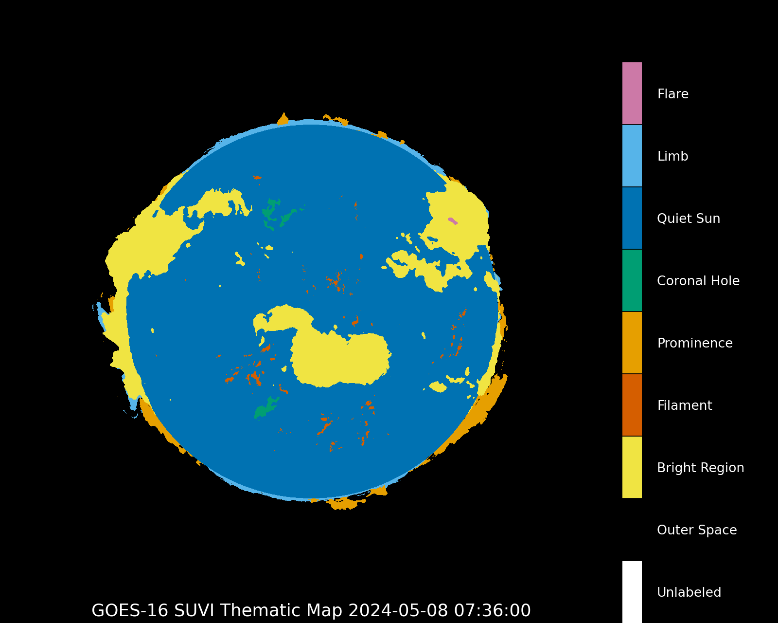 GOES-16 SUVI Thematic Map